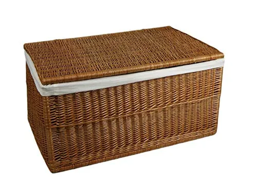 Lycce Wäschetruhe - 70L oder 150L aus Weide - Wäschesammler aus Weidengeflecht mit waschbarem Stoffeinsatz, ideal für die ordentliche Aufbewahrung von Wäsche und Bettwäsche.