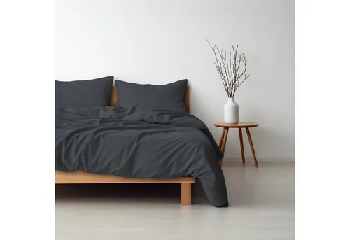 Hausfelder Bettwäsche Set anthrazit, 2-teilig (135x200 + 80x80) - Bettwäsche-Set aus 100% Mikrofaser, pflegeleicht und knitterarm, ideal für angenehmen Schlaf zu jeder Jahreszeit mit verdecktem Reißverschluss.