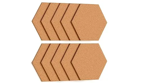 ALLboards Sechseckiges Pinnwand, Wabenform 15×17 cm – 10 Stk. Korktafel „Sprechblase“ 44×29 cm Korktafel Korkwand Pinnwand Kork