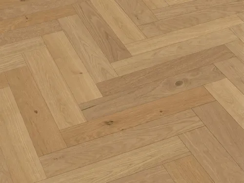 Klick Parkett Eiche Fischgrät Fertigparkett - Hochwertiges Fischgrätparkett aus Eiche mit gebürstetem Finish, ideal für stilvolle Wohnräume. Die Klick-Verbindung ermöglicht eine einfache und schnelle Verlegung.