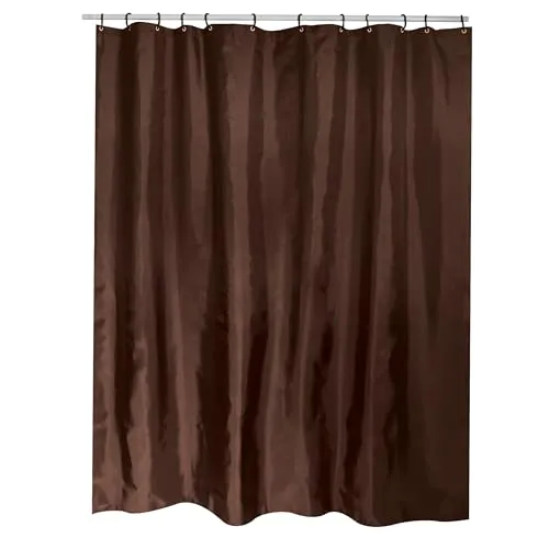 MSV Anti-Schimmel Duschvorhang - Anti-Bakteriell, waschbar, wasserdicht, mit 12 Duschvorhangringen - Polyester, „Schokoladenbraun“ 180x200cm