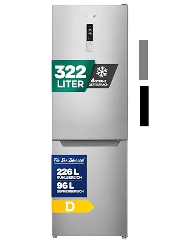 Heinrich´s Kühlgefrierkombination HKS 3195 - Kühlschrank & Gefrierschrank mit 322L Gesamtvolumen, NO-FROST Technologie und leisen 35dB. Ideal für die gesamte Familie – platzsparend und energieeffizient!
