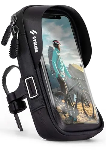 ONEFLOW Handyhalterung Fahrrad Lenkertasche Wasserdicht für Huawei und Honor Fahrradhalterung 360° Drehbar Handyhalter Motorrad Fahrradtasche Lenker Smartphone Halterung mit Fenster, Schwarz