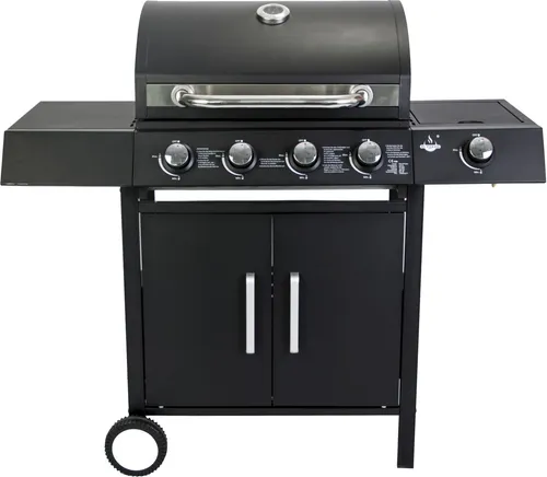 El Fuego Gasgrill San Angelo - 5-Brenner Grill - Grill der Kategorie Grills mit 5 Edelstahlbrennern, herausnehmbarer Fettauffangschale und Seitenbrenner für perfektes Grillvergnügen im Freien.