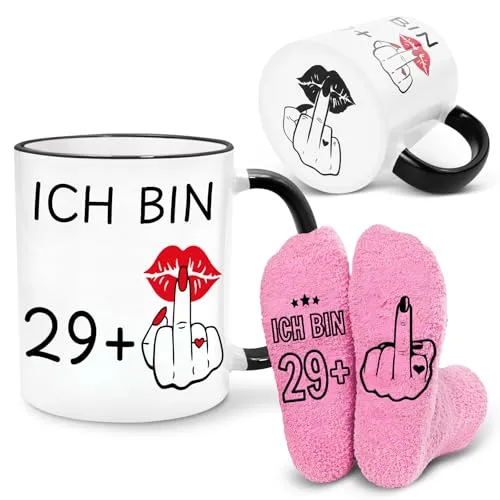 Geschenkset zum 30. Geburtstag für Frauen, Becher & Socken für Frauen
