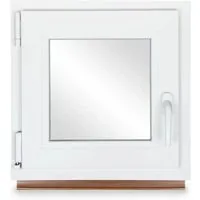 Produktbild Neruli Kellerfenster Kunststoff Weiß Dreh-Kipp 80x80cm BxH DIN Links 2 -Fach Glas Dichtung Grau