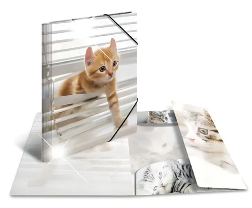 HERMA Organisationsmappe Herma Sammelmappe Eckspanner PP A3 Glossy Katzen