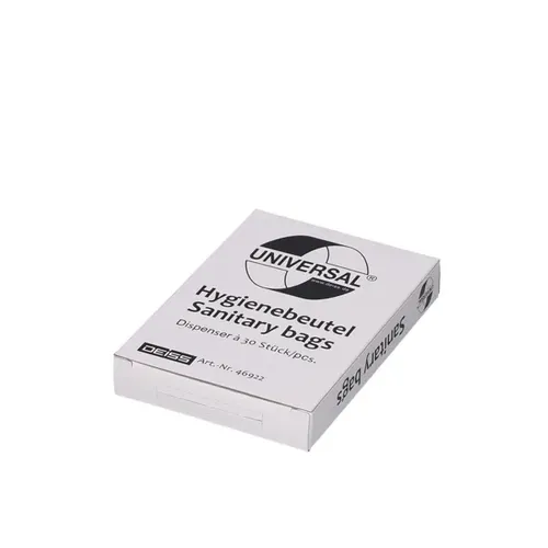 Produktbild Hygienebeutel Deiss Premium weiss 30 Stück Spenderbox Polybeutel 1 Liter, 80+70x250 mm 46922