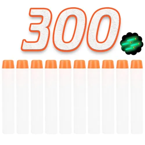 König Design Nerf Pfeile - 300 Stück Nerf Darts Nerf Munition Pfeile Dart Bullets Refill Darts Foam Pfeile für N-Strike Elite Blasters Series Hasbro Fortnite