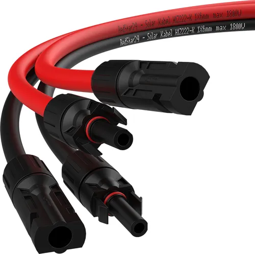 RedStar24 Solarkabel Verlängerung 4mm² 2m in rot von RedStar24