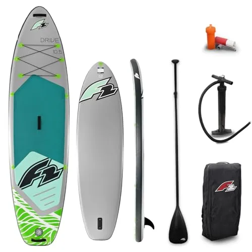 F2 SUP-Board Drive 320cm – Stand Up Paddle Board in Grau - Das F2 SUP-Board Drive ist ideal für Anfänger und Fortgeschrittene. Mit einer Länge von 320 cm bietet es Stabilität und Wendigkeit auf dem Wasser. Perfekt für entspannte Touren und sportliche Herausforderungen.