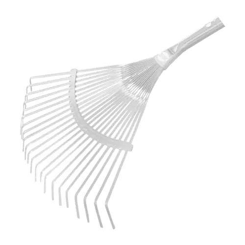 Amig – Gartenrechen ohne Stiel– verzinkter Stahlkopf zum Aufsammeln von Laub und Gartenabfällen ohne Beschädigung des Rasens–22 Flache Metallzinken–verstellbare Klingen (30 bis 50 cm)–30-mm-Buchse