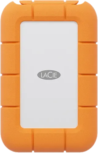 LaCie Rugged Mini SSD 4TB - USB 3.2 Gen 2x2 (Type-C) - Externe Festplatte mit 4TB, bis zu 2.000 MB/s Lesegeschwindigkeit, stoßfest und IP54-zertifiziert für maximalen Schutz unterwegs.
