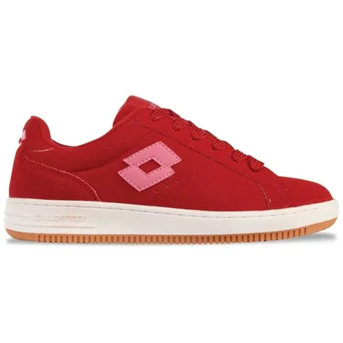 Lotto Sneaker mit extra breiter Schnürung, Gr. 42, RED-LT.PINK - Stylischer Sneaker im Y2K-Design, kombiniert 80er Silhouette mit modernen Skate-Elementen. Perfekt für Jeans, Jogginghosen oder Shorts – ein echtes Style-Statement!
