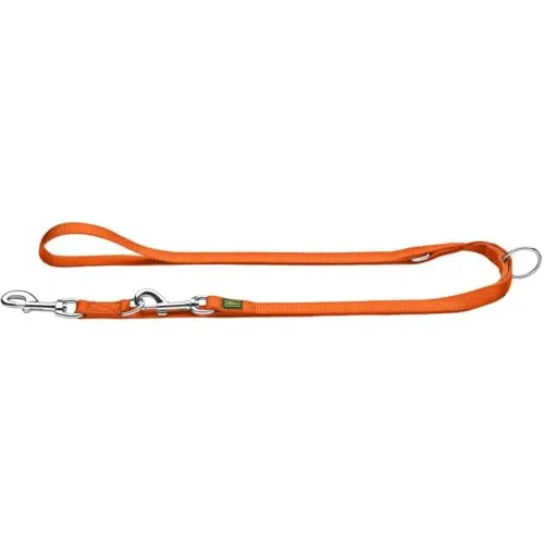 HUNTER Verstellbare Hundeführleine, Farbe: orange, 3-fach verstellbar, robustes Nylon, pflegeleicht, Größe: 15/200