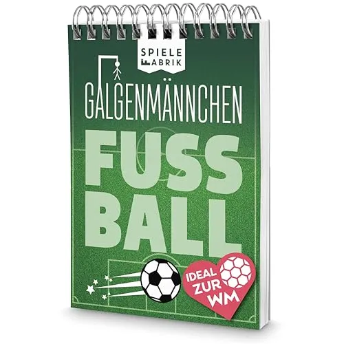 Spiel Fußballfan GALGENMÄNNCHEN | Rate 60 Fussball-Begriffe | Fußballgeschenk für Jungs | Spiele-Klassiker 2.0 | Partyspiel | Reisespiel | Wichteln | A6-Block im Abreißkalender-Format
