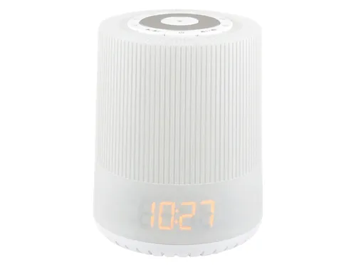 Soundmaster Radiowecker UR230WE - UKW, zwei Weckzeiten, dimmbares LED Nachtlicht und USB-Ladefunktion für sanftes Wecken