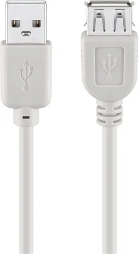 Goobay 68624 USB 2.0 Hi-Speed Verlängerungskabel, Grau, 0.6 m - USB 2.0-Stecker (Typ A) > USB 2.0-Buchse (Typ A)