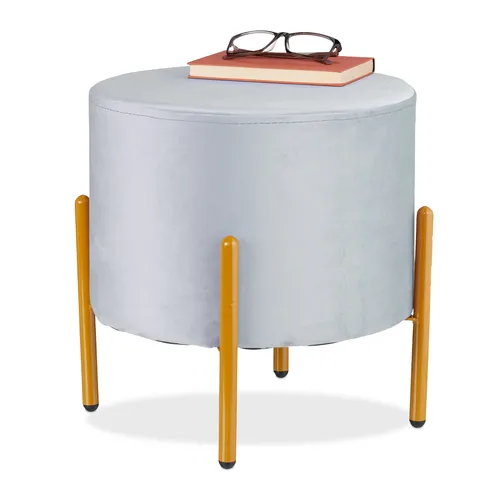 Produktbild Hocker Polsterhocker Sitzhocker Samthocker Beistellhocker Wohnzimmerhocker Samt