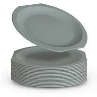 16er Pack Bruchfeste Plastikteller in grün von ProHome