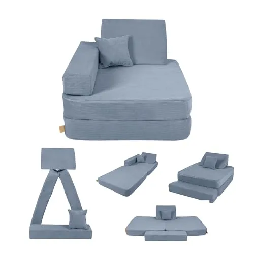 Angelove Kindersessel - Faltbare Kindercouch für Kinderzimmer - Sessel fürs Kinderzimmer, bequemer und multifunktionaler Kindersessel aus strapazierfähigem Velours-Kord, ideal für Sitzen, Spielen und Entspannen.