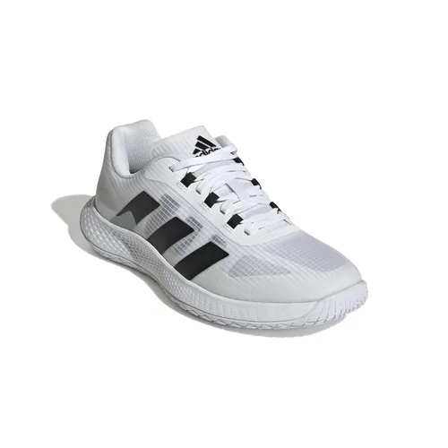 adidas ForceBounce 2.0 Hallenschuhe Herren - Größe 46 2/3 - Hochwertige Hallenschuhe mit optimalem Halt und flexiblem Design. Robustes Obermaterial aus Mesh und TPU-Verstärkungen bieten Komfort und Stabilität. Ideal für Hallensportarten. Farbe: hellgrau.