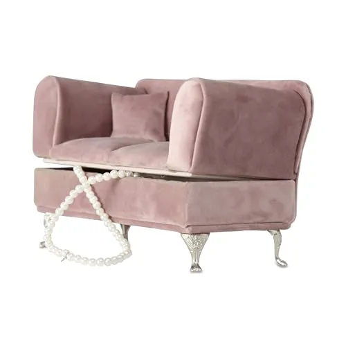 Schmuckbox Altrosa mit Spiegel und Fächern - Schmuckkästen mit verstecktem Fach, Spiegel und gepolsterten Ringrollen. Ideal zur stilvollen Aufbewahrung von Schmuck und Wertgegenständen.