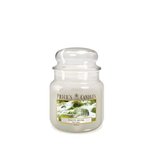 Price's Candles - Weiße Musk Kerze im Glas - Brenndauer: bis zu 90 Stunden Brenndauer