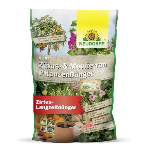 NEUDORFF Azet Zitrus und Mediterranpflanzen Dünger 750 g Orangen Zitrusdünger
