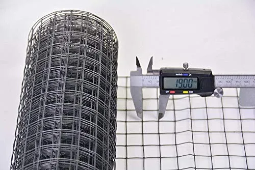 Zaun-Nagel Volierendraht Maschendraht Hasendraht Hühnerzaun Drahtzaun Hasengitter anthrazit grau Maschenweite, Länge und Höhe wählbar DD (19x19 x 500 mm Länge 10 m)