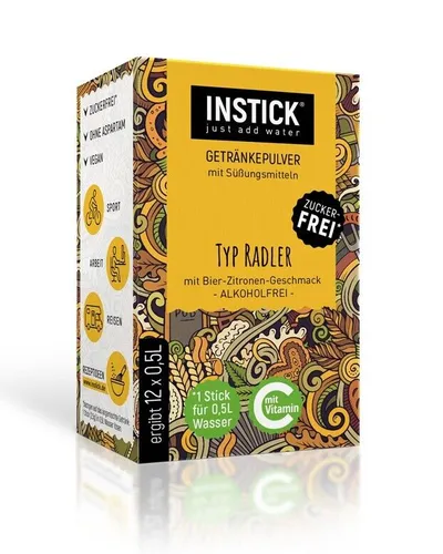 INSTICK Getränkepulver Radler 12-er Packung (für 12 x 0,5 L)