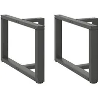 vidaXL Couchtischbeine T-Form 2 Stk. Anthrazit 60x25x(42-43) cm Stahl - Tischbeine für Couchtische, aus robustem pulverbeschichtetem Stahl, mit verstellbaren Nivellierfüßen für Stabilität auf unebenen Böden und modernes Design für individuelle Gestaltung.