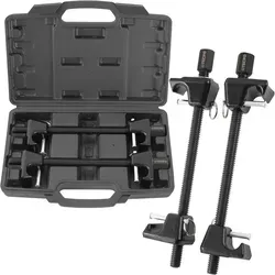 TECPO Federspanner Werkzeug Satz - Sanitärinstallation, 2-teiliges Markenprodukt mit geschmiedeter Oberfläche und gehärtetem Stahl für sicheren Ein- und Ausbau von Spiralfedern mit max. Einspannweite von 280 mm, ideal für den täglichen Werkstatteinsatz.