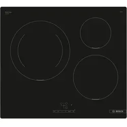 Induktionskochfeld BOSCH PUJ611BB5E 60 cm - Schwarz - Kochfeld für integrierte Küchen, 3 Zonen mit Boost-Funktion für schnelles Kochen, einfache Steuerung per Touch und elegantes Design in Schwarz.