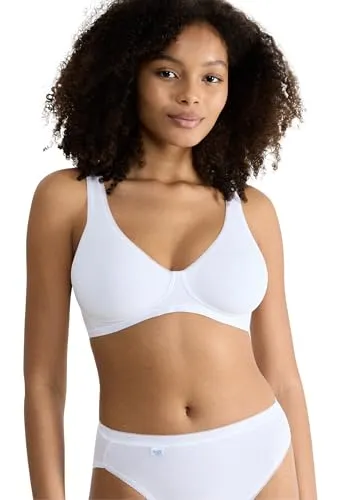 Sloggi Basic+ Soft Bra White - Funktionsunterwäsche für Damen, der bequeme Soft Bra aus der Sloggi Basic+ Kollektion bietet perfekten Sitz und hohen Tragekomfort.