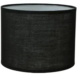 Licht-Erlebnisse Schwarzer Lampenschirm Stoff für E14 Tischlampe
