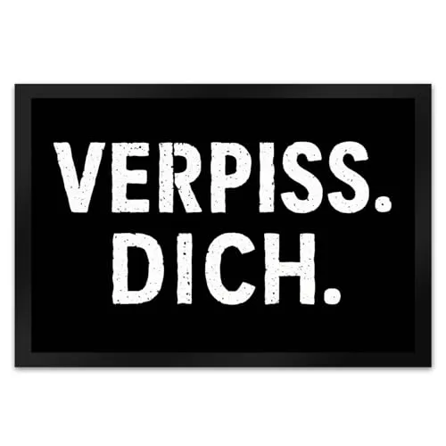 speecheese Lustige Verpiss Dich Fußmatte XL 40x60 cm - Humorvoller Fußabtreter für Ihr Zuhause - Diese witzige Fußmatte in 40x60 cm sorgt für Lacher und zeigt ungebetenen Gästen direkt, wo es langgeht. Mit rutschfester Gummiunterseite und hochwertigem Druck ist sie der perfekte Hingucker für Ihren Eingangsbereich.