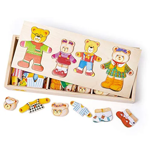 Bigjigs Toys Hölzernes Anziehspiel: Bärenfamilie