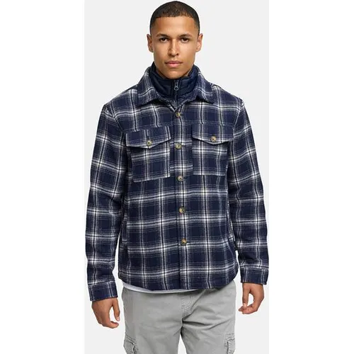 Indicode Hemdjacke Herren INDjango blau XXL (58) - Stylische Hemdjacke aus 100% pflegeleichtem Polyester. Ideal für Casual-Looks und vielseitig kombinierbar. Mit Kentkragen und praktischen Verschlussdetails für einen modernen Auftritt.