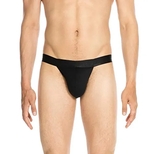 HOM Herren Classic Tanga Schwarz L - Herren-Slips aus modalem Baumwollmaterial, ideal für den Alltag. Tanga-Form für hohe Bewegungsfreiheit und Komfort, perfekt für sportliche Aktivitäten.