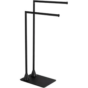 WENKO Handtuch- und Kleiderständer Hella, Industrial Style, Schwarz matt - Handtuchständer im Industrial Design aus lackiertem Stahl, ideal für schnelle Trocknung dank stufenförmiger Anordnung der Stangen und flexibler, platzsparender Nutzung.