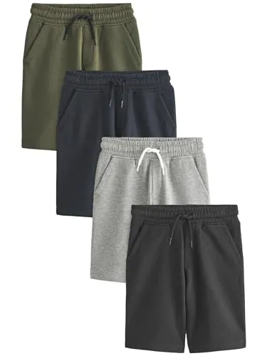 NEXT Jungen Basic Jersey-Shorts, 4er-Pack Schwarz/Marineblau 98