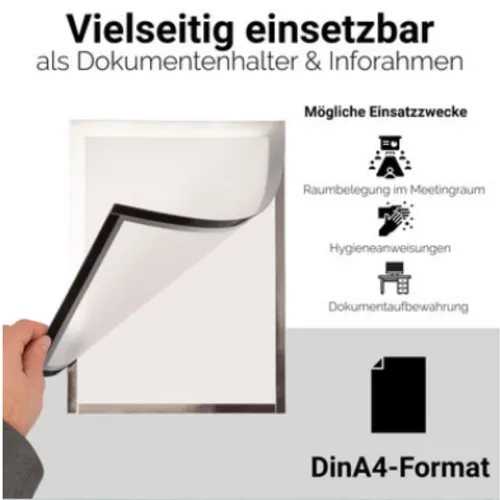 GRAFBURG® A4 (einseitig) Inforahmen mit Magnetverschluss - einseitig nutzbar 2 x