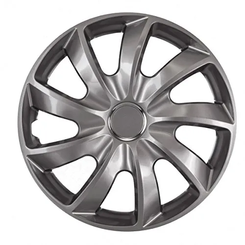 NRM Radzierblende STIG Graphite 15 Zoll 4er Set - Radkappen aus schlagfestem ABS-Kunststoff, werkzeuglose Befestigung und edles Design für einen stilvollen Look Ihrer Reifen.