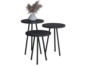 VCM 3-tlg. Beistelltisch Set Mirola in schwarz von VCM