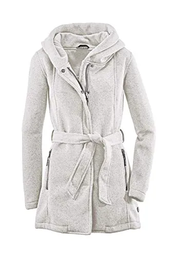 G.I.G.A. DX Damen Frydara Casual Strick Parka - Modischer Komfort in Off White - Funktionsjacken mit großer Kapuze und warmem Fleece auf der Rückseite, ideal für kühle Tage und perfekt regulierbar dank Bindegürtel.