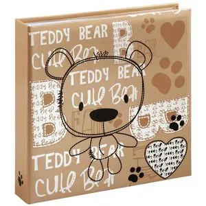 Hama Fotoalbum Bernd 2174, Memoalbum, 22,5 x 22,5 cm, 100 weiße Seiten, 200 Fotos, braun