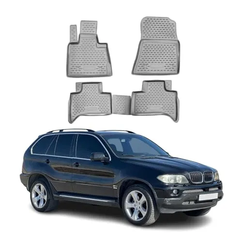 OMAC Auto-Fußmatten für BMW X5 E53 1999-2006 - Hochwertige Automatten, wasserfest und rutschfest, bieten perfekten Schutz für den Innenraum Ihres Fahrzeugs. Ideal für alle Wetterbedingungen, leicht zu reinigen und umweltfreundlich.
