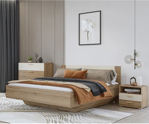 Produktbild Schlafzimmer Set VARESE-83 – Bettgestell 180x200 cm in Eiche