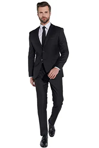 Steffen Klein Herren Designer Anzug Slim Fit in schwarz von Steffen Klein